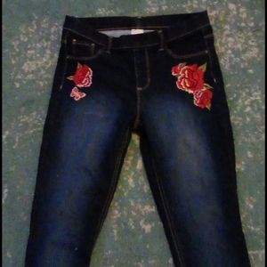 girls embroidered jeggings